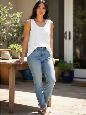 Coldwater Creek White Cotton Sleeveless Tank Top 3X